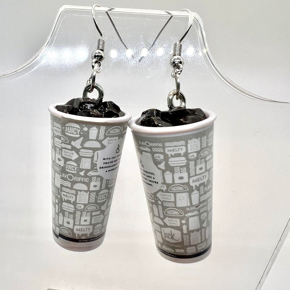 Jack In The Box Drink Earrings - Soda Earrings - Cola Earrings - Drink Earrings